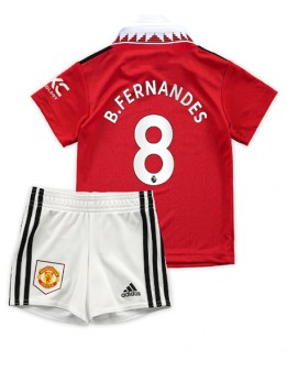 Manchester United Bruno Fernandes #8 Heimtrikotsatz für Kinder 2022-23 Kurzarm (+ Kurze Hosen)